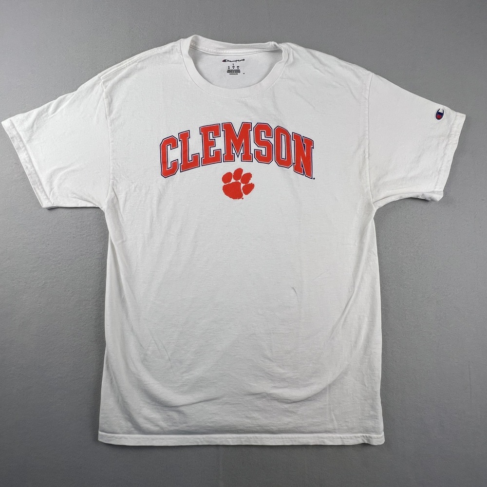 Champion T-Shirt Mens Large White Clemson Tigers NCAA Collegiate Gameday Tee